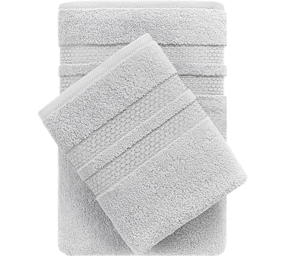 Изображение товара Набор махровых полотенец Verossa Reticolo Холодный серый, 50x90 см, 70x140 см, 500 г/м2 746403