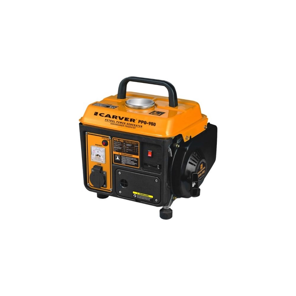 Изображение товара Бензиновый генератор CARVER PPG-950 0.8 кВт синхронный 2-х тактный