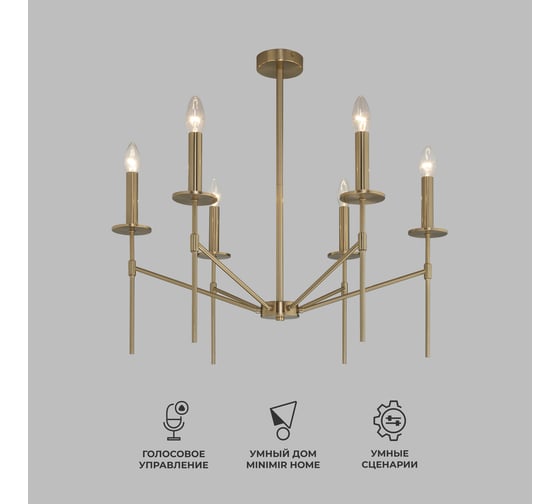 Изображение товара Потолочный светильник Eurosvet 60142/6 латунь a061930