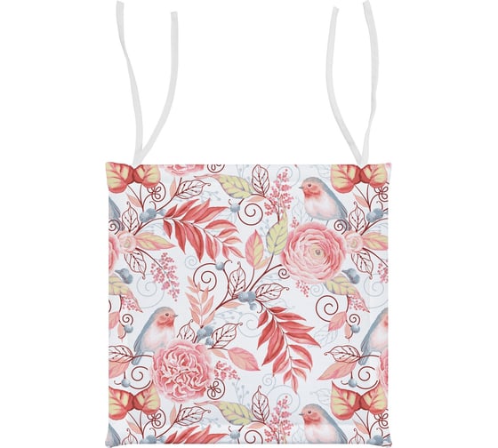 Изображение товара Подушка для стула Verossa 40/40 Птички розовые хлопок 100% 757398