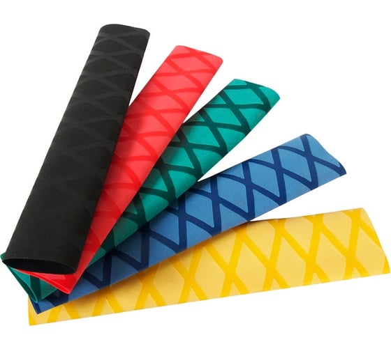 Изображение товара Набор термоусадочных трубок, противоскользящая оболочка, диаметр 25мм, длина 20см 5шт JTC-5918