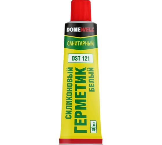 Изображение товара Герметик силиконовый санитарный DONEWELL для ванной и кухни, с добавкой против плесени, белый, 40 мл DST-121