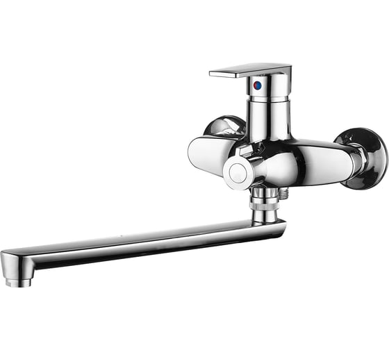 Изображение товара Смеситель для ванны РМС с длинным изливом из высокопрочного пластика, хром PL6CH-006E