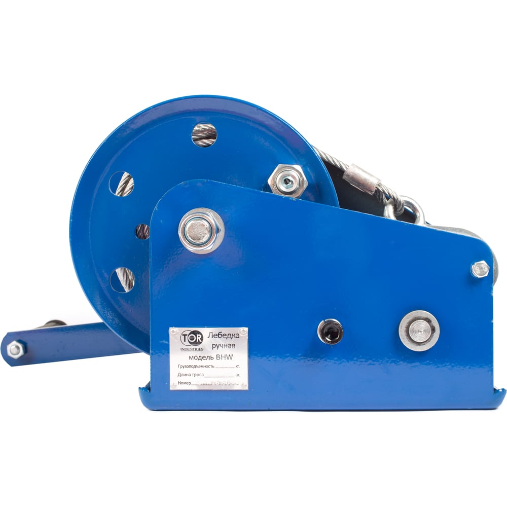Изображение товара Ручная барабанная лебедка TOR 1170кг 20м стальной корпус