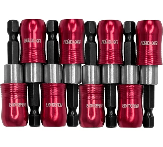 Изображение товара Адаптер для бит 8 шт, 1/4", с держателем и двойным магнитом vertextools АД-1/4