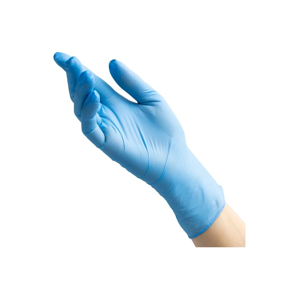 Медицинские диагностические одноразовые перчатки BENOVY, цвет голубой, размер XL