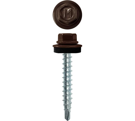 Изображение товара Кровельный саморез Daxmer 4,8x35 RAL 8019 сверло №1, 250шт 00000303944