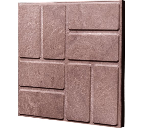 Изображение товара Тротуарная ППК плитка Neoкомпозит Универсальная "8 кирпичей", 250x250x20 мм, коричневый, комплект 8 шт. ПТУн-20 8К К8