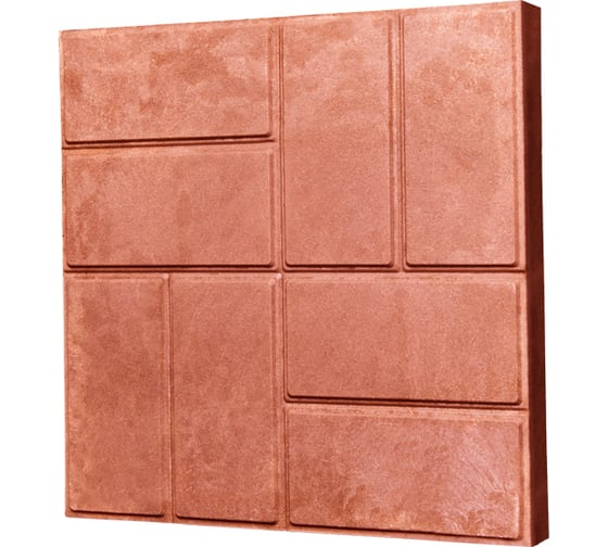 Изображение товара Тротуарная ППК плитка Neoкомпозит Усиленная "8 кирпичей", 330x330x30 мм, красный, комплект 5 шт. ПТУс-30 8К Т5