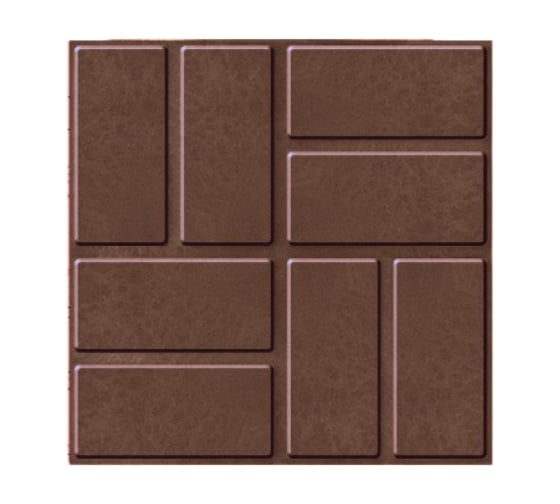 Изображение товара Тротуарная ППК плитка Neoкомпозит Усиленная "8 кирпичей", 330x330x30 мм,  коричневый, комплект 5 шт. ПТУс-30 8К К5