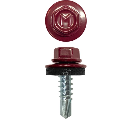 Изображение товара Кровельный саморез Daxmer 4,8x19 RAL 3005 сверло №2, 400шт 00000310431