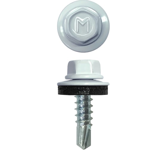 Изображение товара Кровельный саморез Daxmer 4,8x19 RAL 9003 сверло №2, 400шт 00000310433