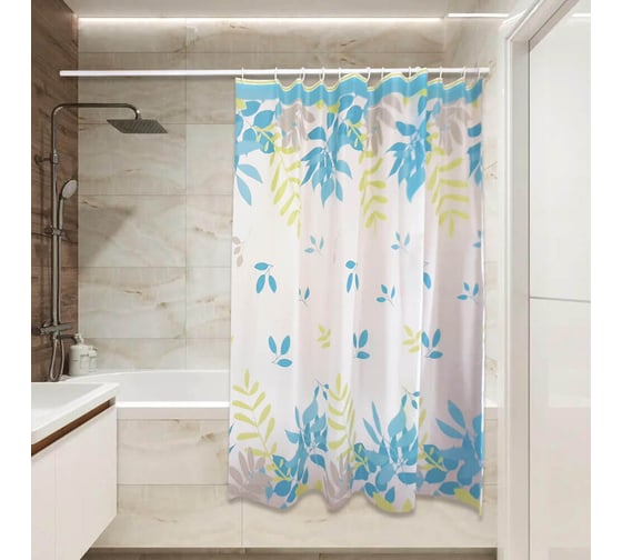 Изображение товара Штора для ванной Сантис peva pv-108 (листья) 75 gsm 180x180 см 035175