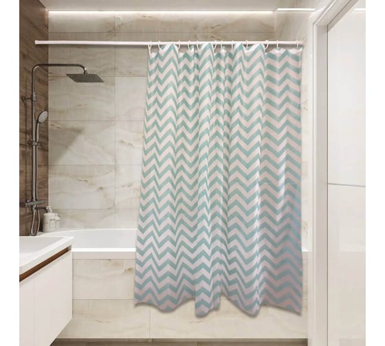 Изображение товара Штора для ванной Сантис peva pv-114 (зигзаги) 54 gsm 180x180 см 035181