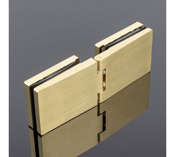 Изображение товара Петля стекло-стекло SERVICE PLUS с защелкивающимися крышками, брашированное золото, латунь P03-100BGD/brass