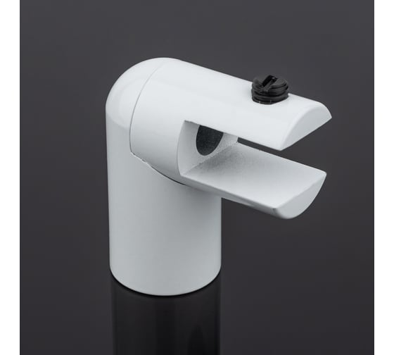 Изображение товара Держатель стекла SERVICE PLUS ф19, торцевой 90, белый матовый, латунь D02-509WM/brass