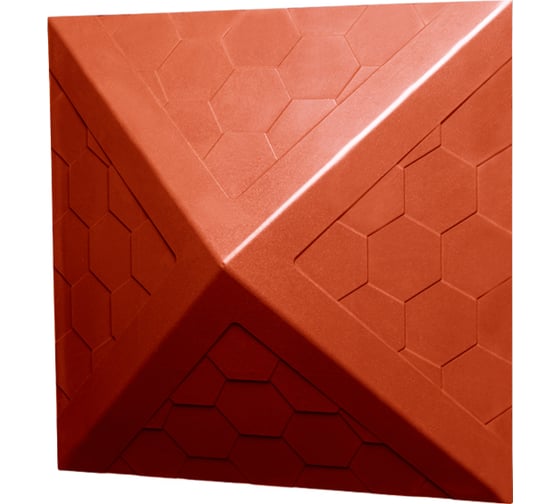 Изображение товара Колпак ППК на заборный столб 1.5x1.5 кирпича Neoкомпозит Гибкая черепица, 390x390x43 мм, терракотовый КЗ-390 ГЧ Т