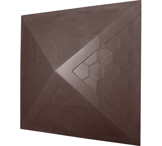 Изображение товара Колпак ППК на заборный столб 2x2 кирпича Neoкомпозит Гибкая черепица, 535x535x43 мм, коричневый КЗ-535 ГЧ К