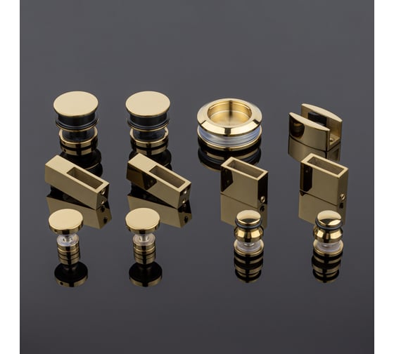 Изображение товара Комплект раздвижной системы для стеклянных душевых кабин SERVICE PLUS яркое золото, sus304 RS02-400GD/SUS304