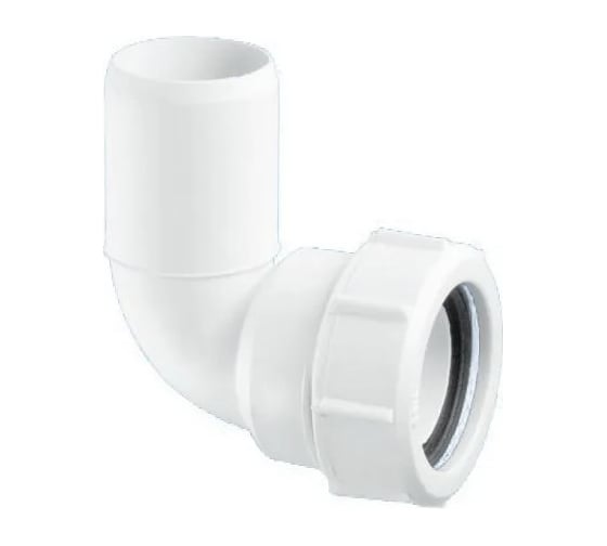 Изображение товара Отвод McAlpine на 90 градусов, компрессионный, Ду=32мм х Дн=32мм, белый 32C-WH