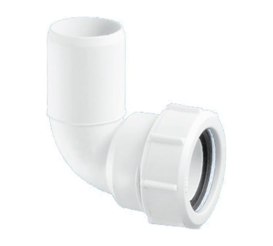 Изображение товара Отвод McAlpine на 90 градусов, компрессионный, Ду=40мм х Дн=40мм., белый 40C-WH