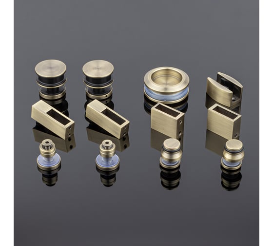 Изображение товара Комплект раздвижной системы для стеклянных душевых кабин SERVICE PLUS бронза, sus304 RS02-400BRZ/SUS304