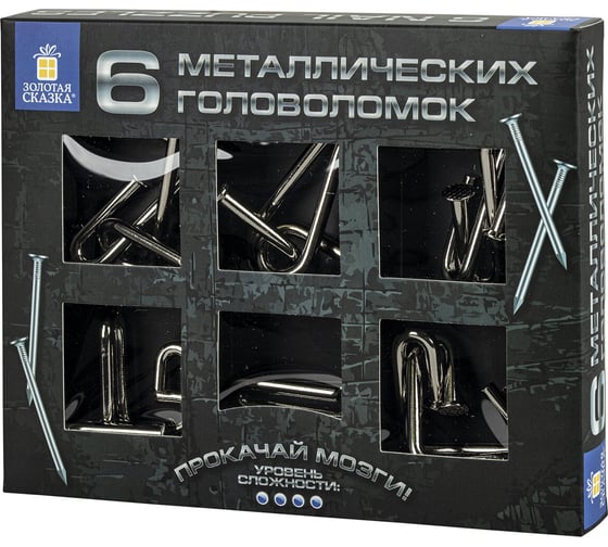 Изображение товара Металлические большие головоломки Золотая сказка Гвозди набор 6 штук 664925