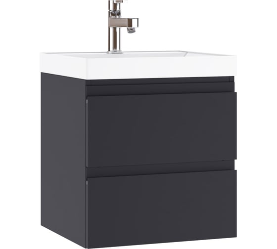 Изображение товара Подвесная тумба Домино Graffo под умывальник "Classica 50"  графит матовый В2 DGr2110T