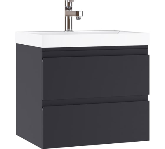 Изображение товара Подвесная тумба Домино Graffo под умывальник "Classica 60" графит матовый В2 DGr2111T