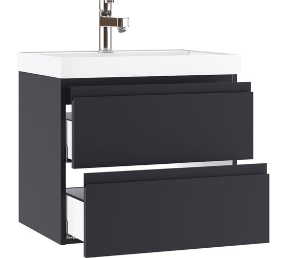 Изображение товара Подвесная тумба Домино Graffo под умывальник "Classica 60" графит матовый В2 DGr2111T