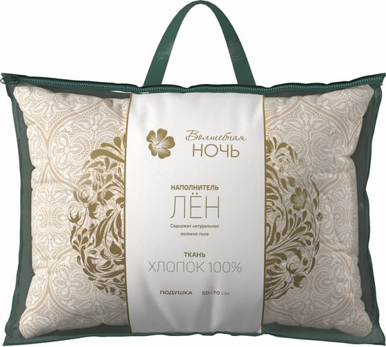 Изображение товара Подушка Волшебная Ночь лён, 50/70, льняное кружево 733141