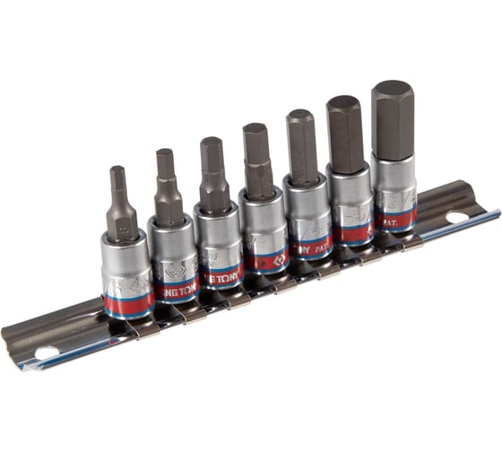 Изображение товара Набор торцевых насадок 1/4"DR, Hex 1/8" - 3/8", 37 мм, 7 шт KING TONY 2127SR