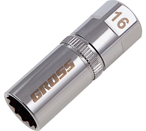 Изображение товара Головка торцевая свечная магнитная 12-гранная (16 мм; 1/2") GROSS 13188