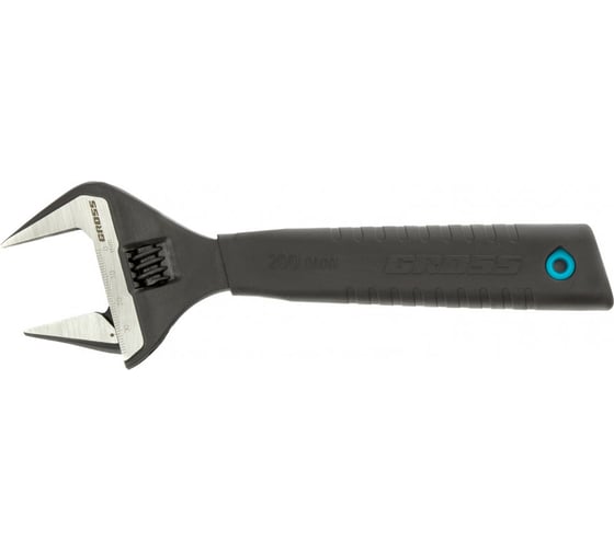 Изображение товара Разводной ключ GROSS 200 мм CrV, тонкие губки, защитные насадки 15568