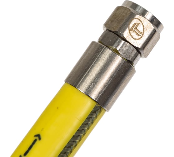 Изображение товара Гибкая подводка для газа DOUBLE-LIN гофрированная из нержавеющей стали, оплетка пвх, вр/вр 1/2", l=30 см LL8006 (1/2"х1/2")