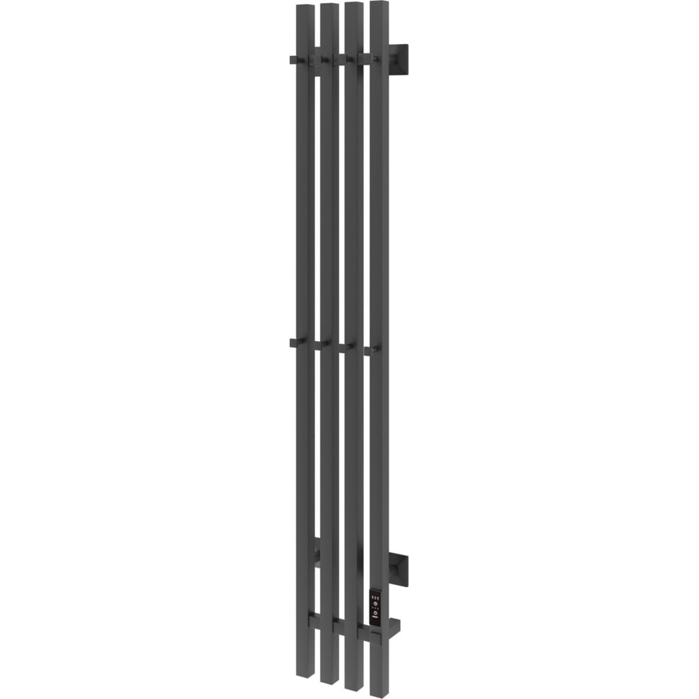 Электрический вертикальный полотенцесушитель TermoSmart, цвет черный матовый