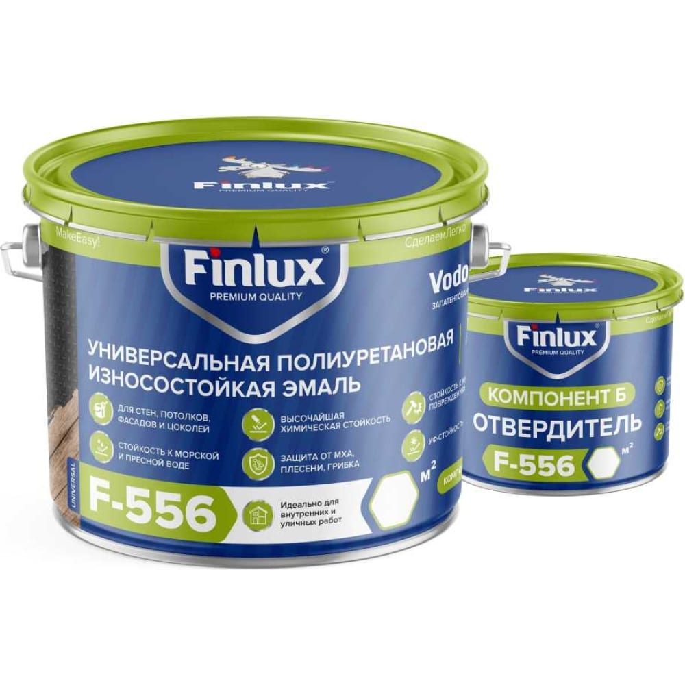 Полиуретановая ударопрочная эмаль Finlux полиуретановая двухкомпонентная эмаль для бетонного пола finlux