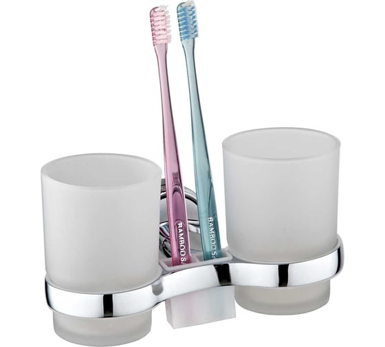 Изображение товара Стеклянный стакан РМС к стене, двойной A6021