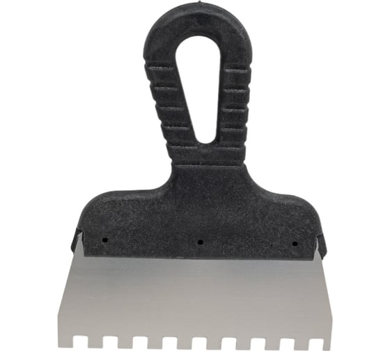 Изображение товара Зубчатый шпатель КЭС 8x8 мм, нержавеющая сталь, пластиковая рукоятка, 150 мм 10000046