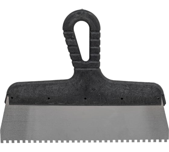 Изображение товара Зубчатый шпатель КЭС 4x4 мм, нержавеющая сталь, пластиковая рукоятка, 250 мм 10000034