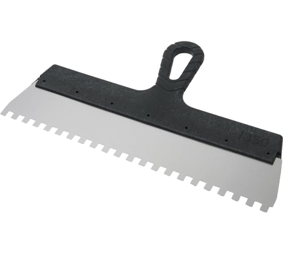 Изображение товара Зубчатый шпатель КЭС 8x8 мм, нержавеющая сталь, пластиковая рукоятка, 350 мм 10000050