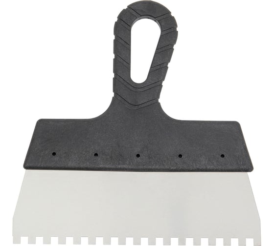 Изображение товара Зубчатый шпатель КЭС 6x6 мм, нержавеющая сталь, пластиковая рукоятка, 350 мм 10000043