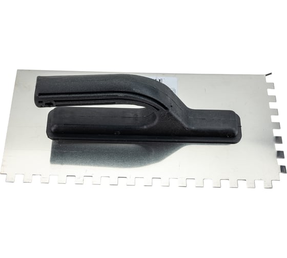 Изображение товара Зубчатая гладилка КЭС 8x8 мм, нержавеющая сталь, пластиковая рукоятка, 130x270 мм 10100004