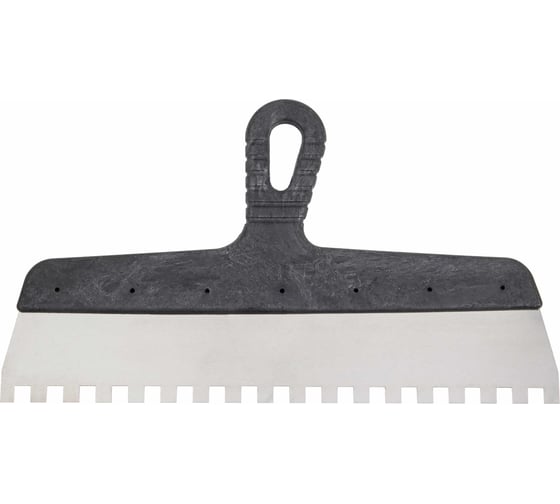 Изображение товара Зубчатый шпатель КЭС 10x10 мм, нержавеющая сталь, пластиковая рукоятка, 450 мм 10000058