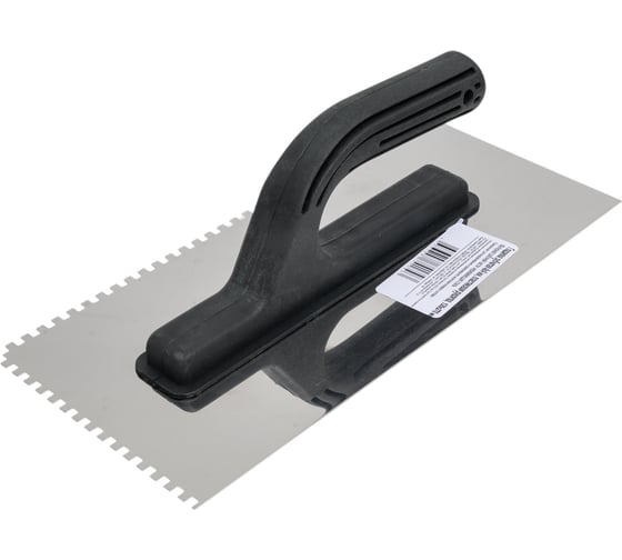 Изображение товара Зубчатая гладилка КЭС 4x4 мм, нержавеющая сталь, пластиковая рукоятка, 130x270 мм 10100002