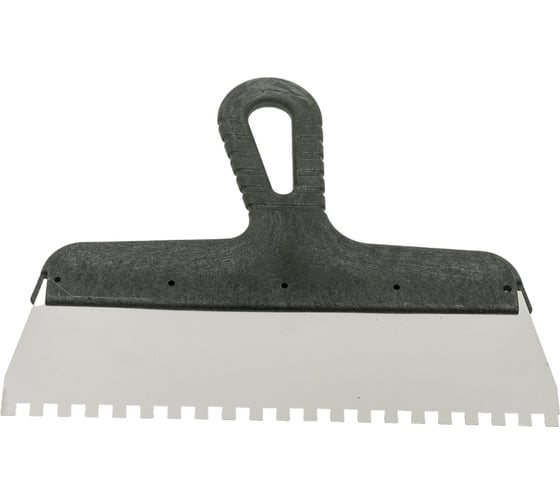 Изображение товара Зубчатый шпатель КЭС 6x6 мм, нержавеющая сталь, пластиковая рукоятка, 250 мм 10000041