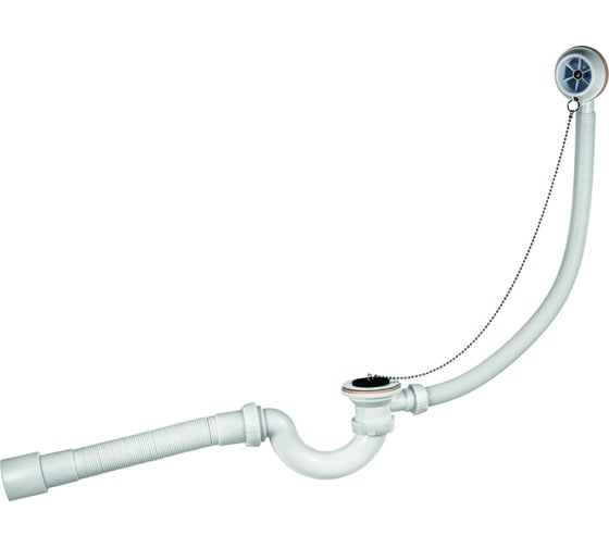 Изображение товара Слив-перелив для ванны Wirquin проточного типа, с гофротрубой на 40x40/50, выпуск 30717339