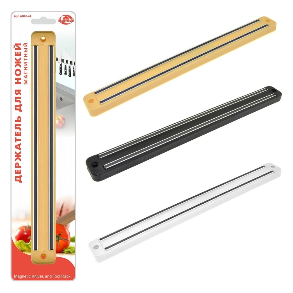 Изображение товара Держатель для ножей Мультидом магнит 33 см черный AN60-44
