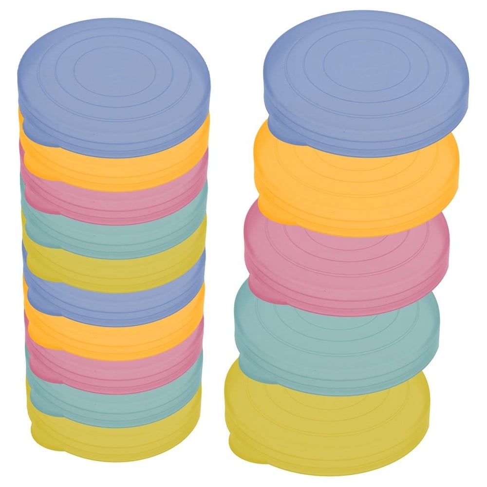 Изображение товара Набор крышек для банок Мультидом Радуга 10 шт пластиковые ЭМ76-96