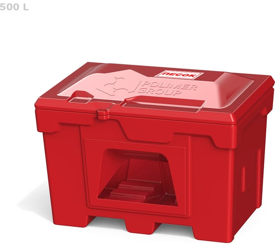 Изображение товара Ящик с крышкой и дозатором POLIMER GROUP 500 л, цвет красный FB25005